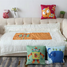 Children′s Cartoon Printing Super Comfortable Suede Pillow Quilt Dual Use